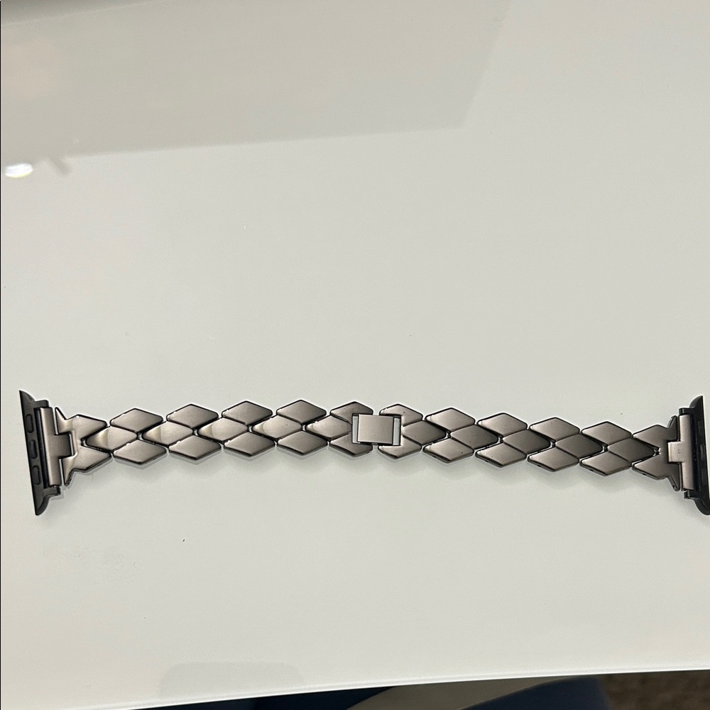 Men's Black Metal Watch Band, size 42 mm